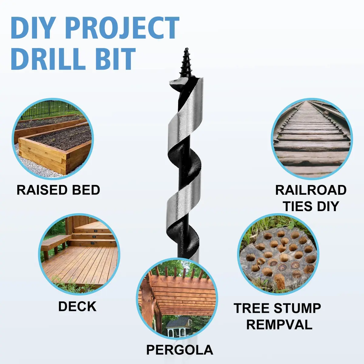 Masendelk 13mm x 300mm Wood Auger Drill Bit with 11mm Hex Shank | Precision Holes in Hardwood & Softwood - view 7