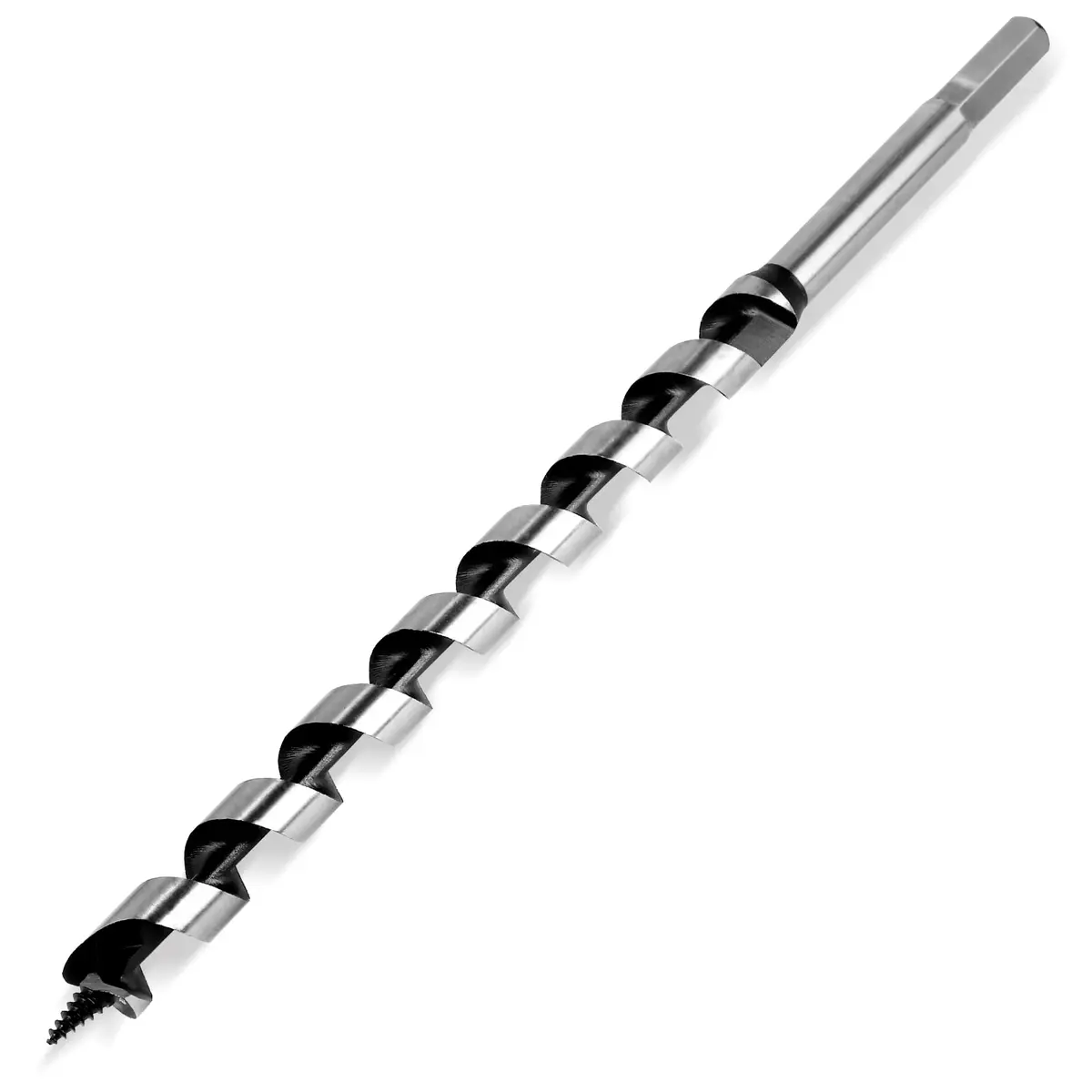 Masendelk 16mm x 300mm (5/8" x 12") Wood Auger Drill Bit with 11mm Hex Shank | Carbon Steel for Hardwood & Softwood - main product image