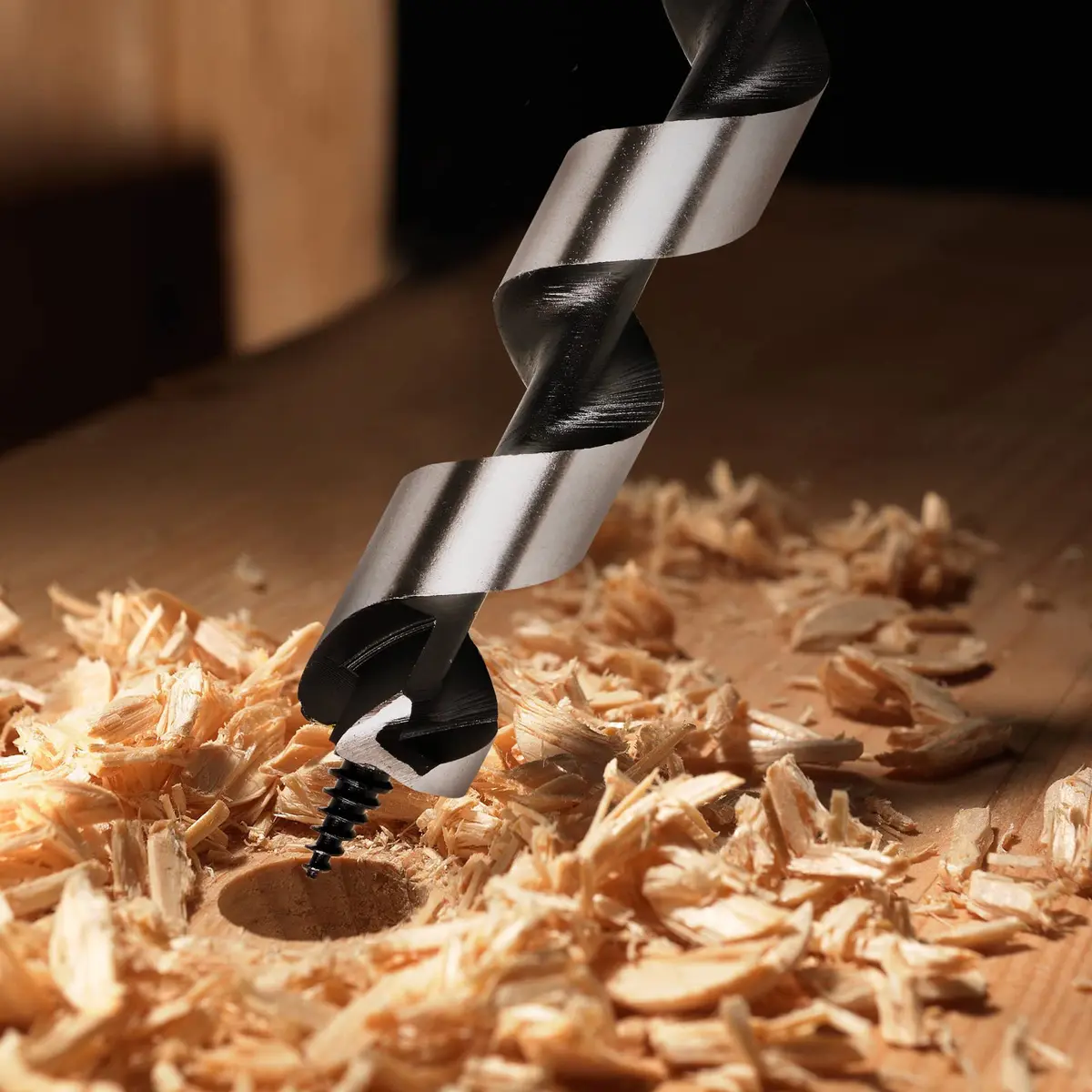 Masendelk 22mm (0.875 Inch) Wood Auger Drill Bit with 11mm Hex Shank | 300mm Long Carbon Steel for Hardwood & Softwood - view 6