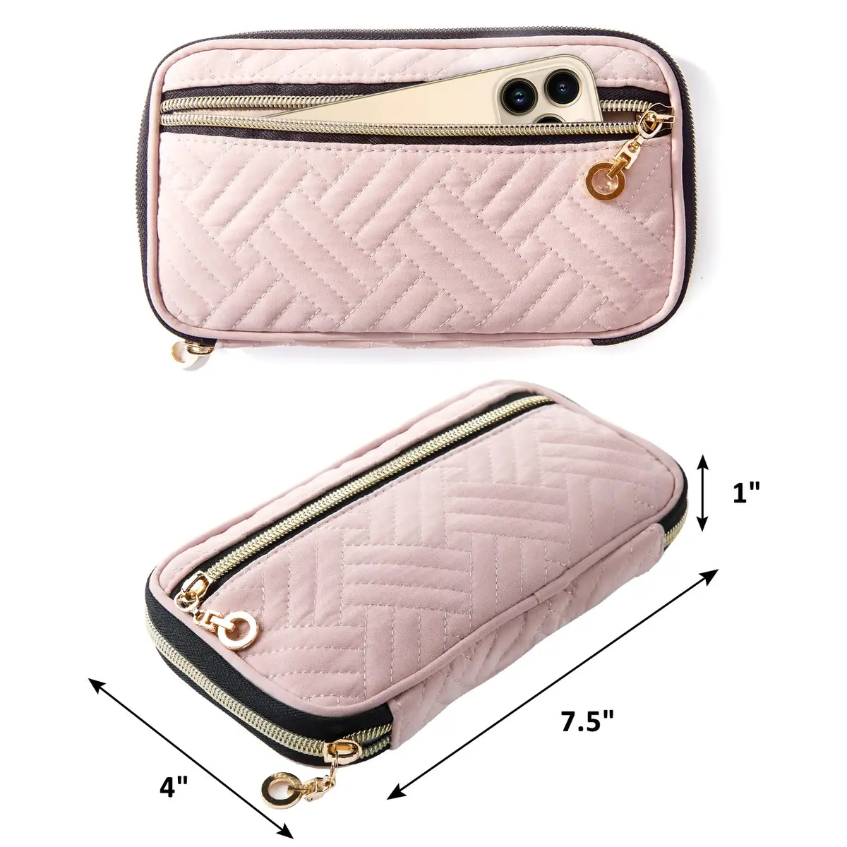 SFYBYHEART Travel Jewelry Organizer Case, Small Pink | Tangle-Free Earrings & Necklace Storage - view 2