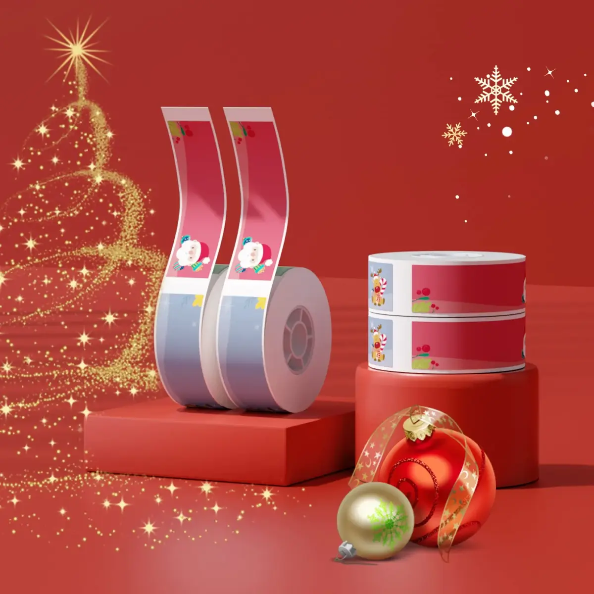 NIIMBOT Thermal Label Stickers 14x50mm (0.55''x1.97'') | 130 Labels/Roll, Waterproof Christmas Elements - view 4