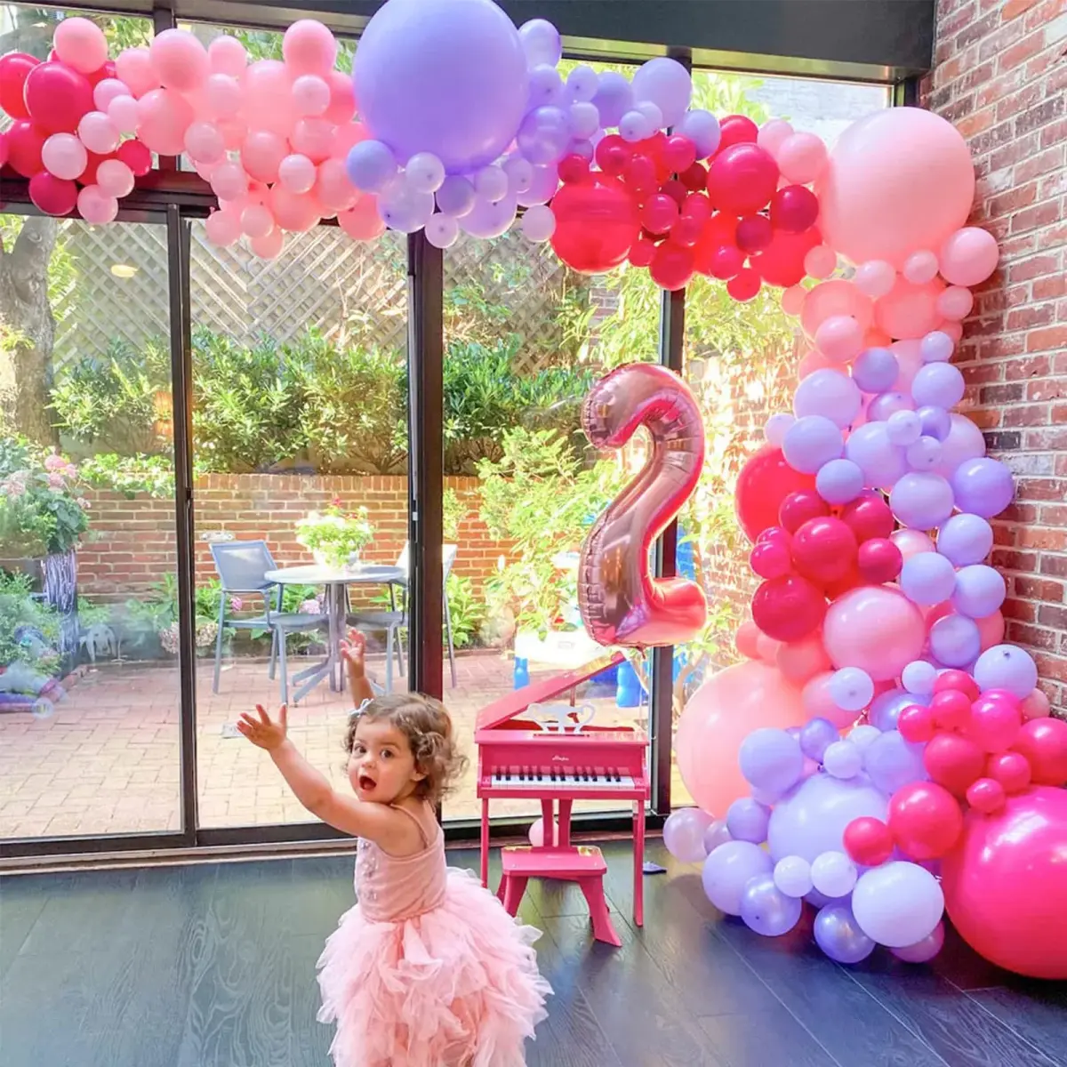 Voircoloria 130pcs Pink Balloons Garland Arch Kit Assorted Sizes (5, 10, 12, 18 Inch) | Birthday Party Decorations - view 4