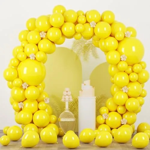 Voircoloria 130pcs Yellow Balloons Different Sizes | Party Latex Balloons for Boys Girls - main product image