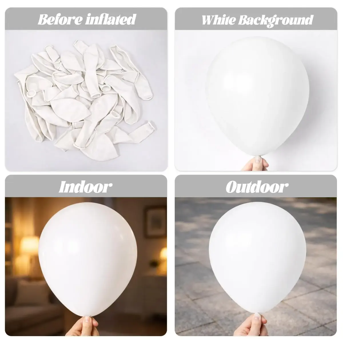 Voircoloria 130pcs White Party Balloons Garland Arch Kit, 18 12 10 5 Inch | Assorted Colors Balloon - view 3
