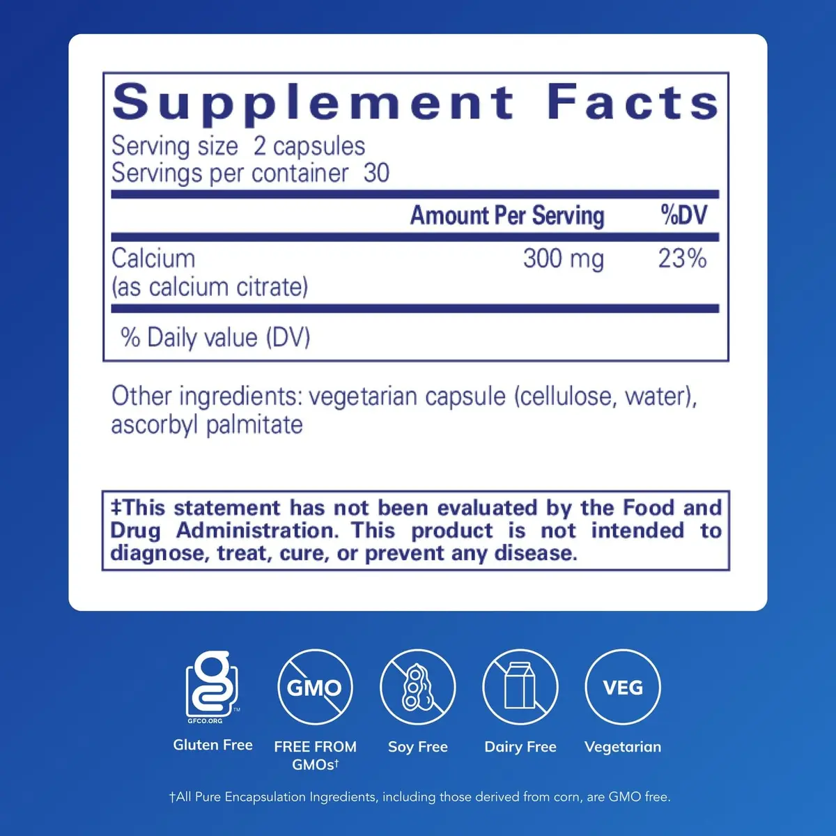 Pure Encapsulations Calcium Citrate 60 Capsules | Supports Bone, Heart, Colon Health - view 2