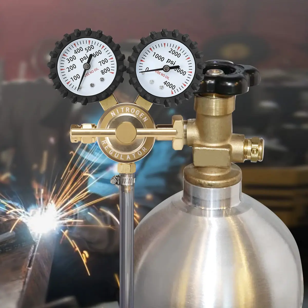 BETOOLL Nitrogen Regulator 0-800 PSI Brass | Accurate Pressure Control for HVAC & Soldering - view 6