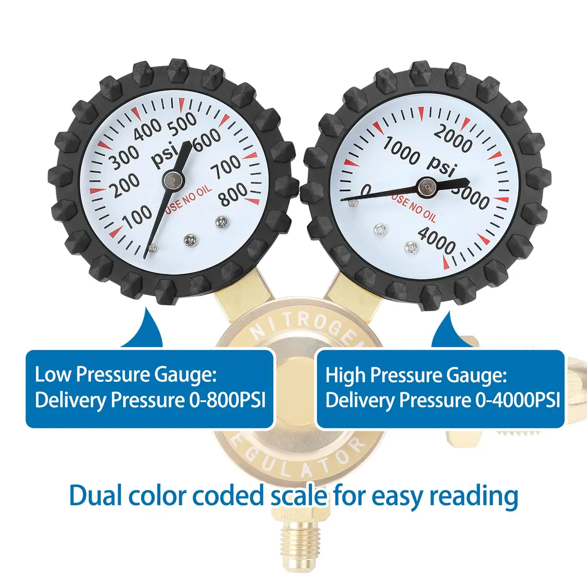 BETOOLL Nitrogen Regulator 0-800 PSI Brass | Accurate Pressure Control for HVAC & Soldering - view 4