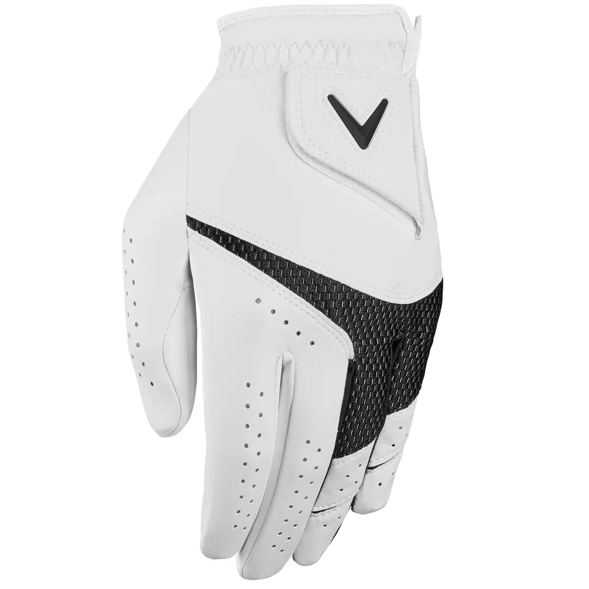Callaway Golf Weather Spann Glove (Worn on Left Hand, Ladies, Medium, White) | Moisture-Wicking Comfort & Durability - main product image