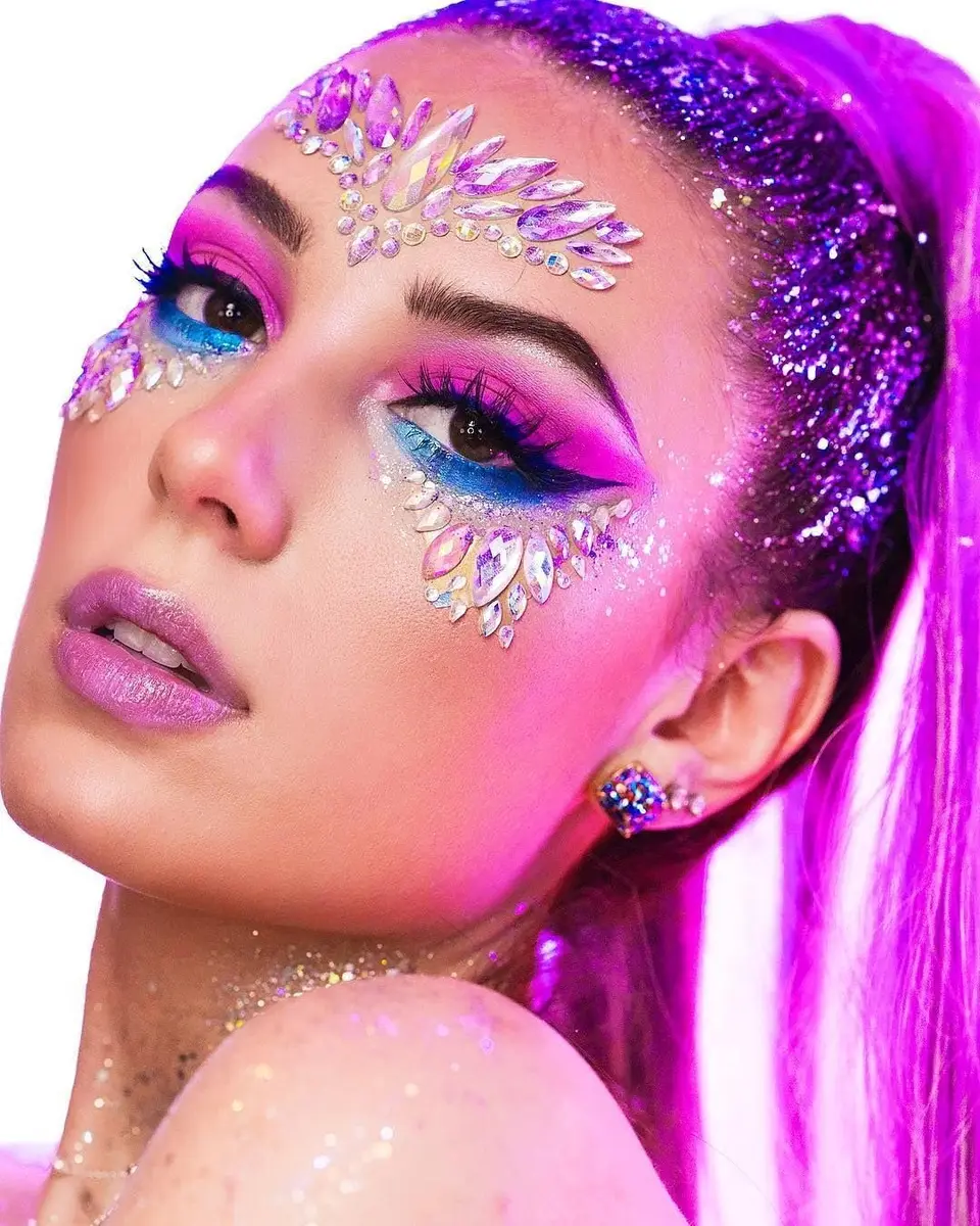 Go Ho Face & Body Glitter Gel 1.83 oz (52 g) | Holographic Purple Sparkle for Festival & Makeup - view 2