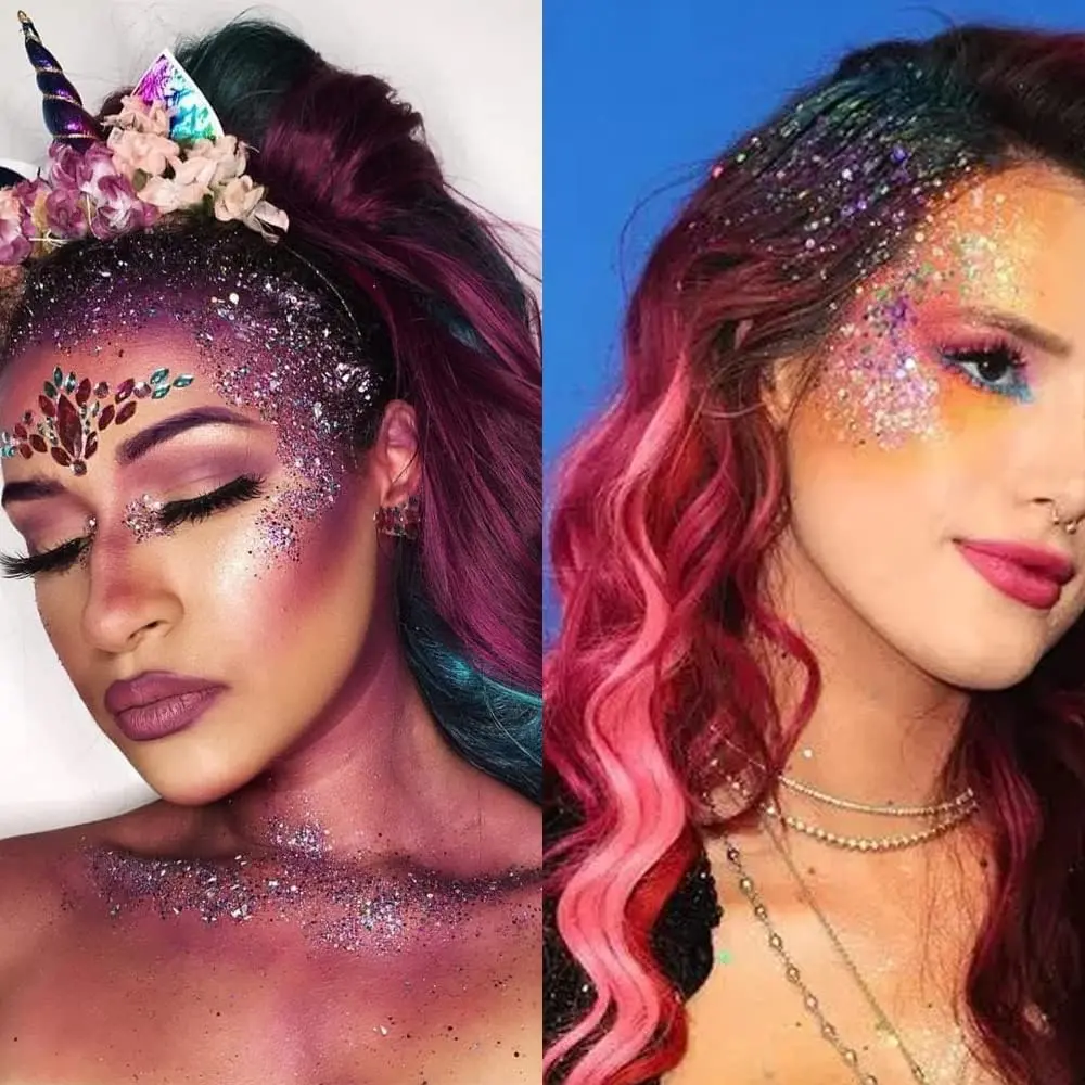 Go Ho Face & Body Glitter Gel 1.83 oz (52 g) | Holographic Purple Sparkle for Festival & Makeup - view 3