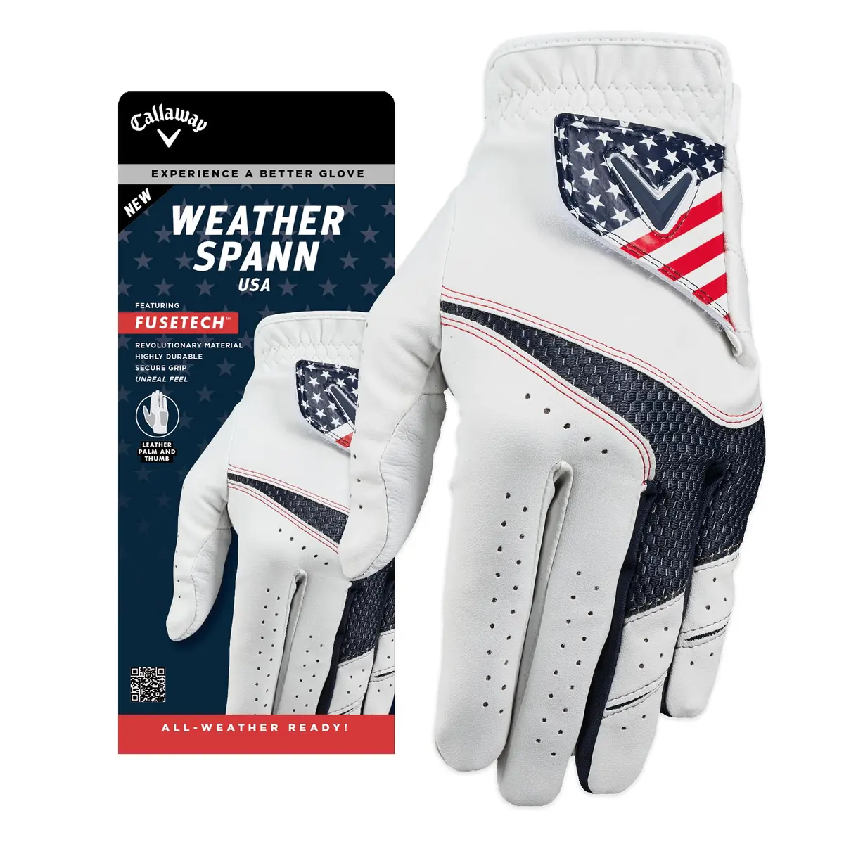 Callaway Weather Spann Golf Glove (Right Hand, X-Large, Red/White/Blue) | USA Inspired Cosmetic - main product image