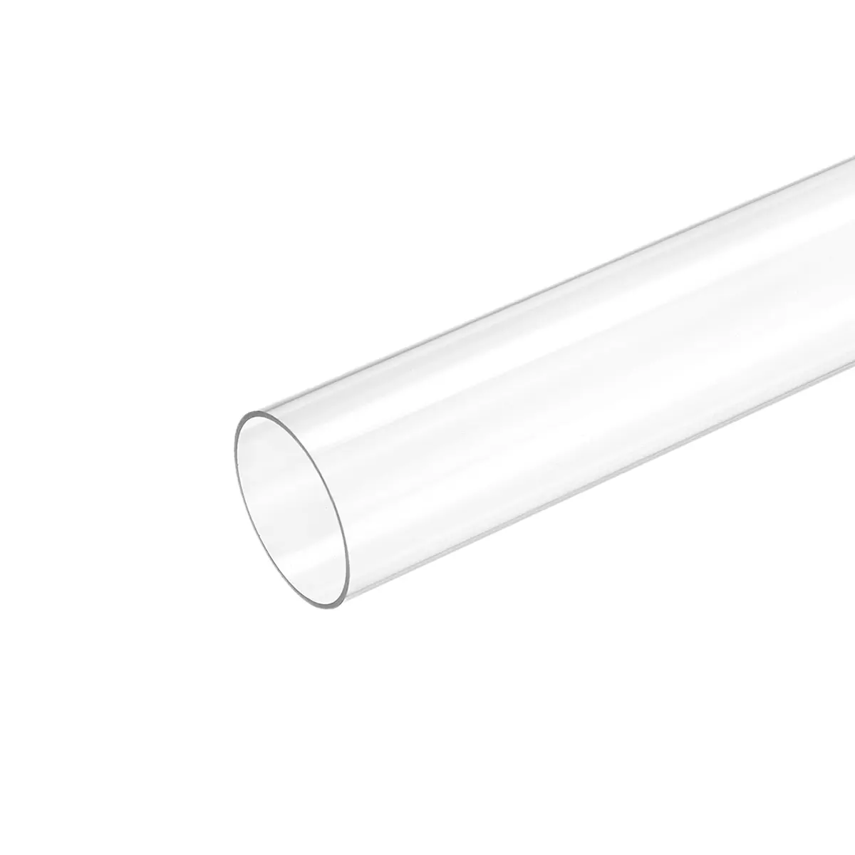 MECCANIXITY Plastic Pipe Rigid Polycarbonate Round Tube Clear 1.5" (37.6mm) ID 1.6" (40mm) OD 14" (350mm) High Impact for Lighting, Models, Water Plumbing - main product image
