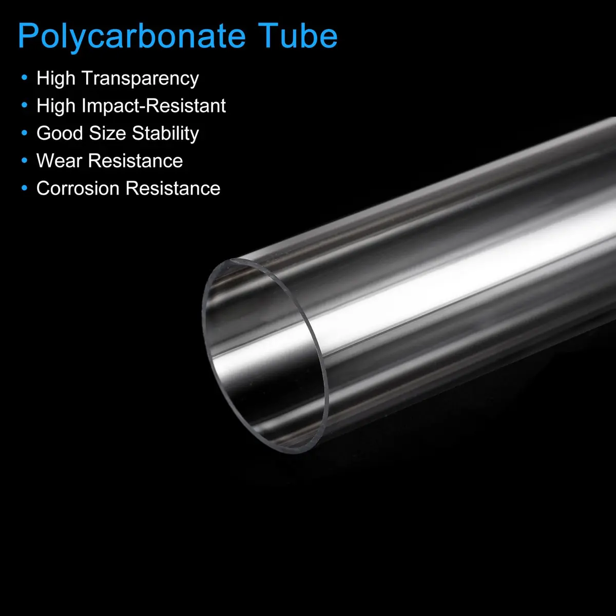 MECCANIXITY Plastic Pipe Rigid Polycarbonate Round Tube Clear 1.5" (37.6mm) ID 1.6" (40mm) OD 14" (350mm) High Impact for Lighting, Models, Water Plumbing - view 4