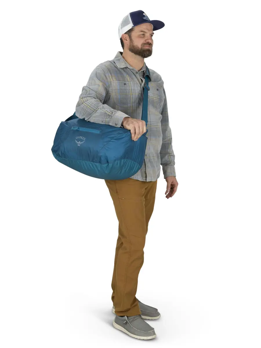Osprey Ultralight Collapsible Stuff Duffel Waterfront Blue | Compact, Packable Travel Bag - view 8