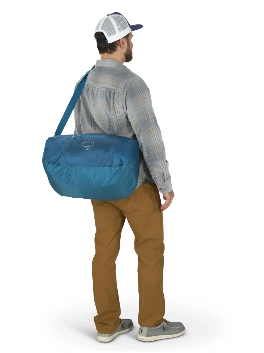 Osprey Ultralight Collapsible Stuff Duffel Waterfront Blue | Compact, Packable Travel Bag - view 9