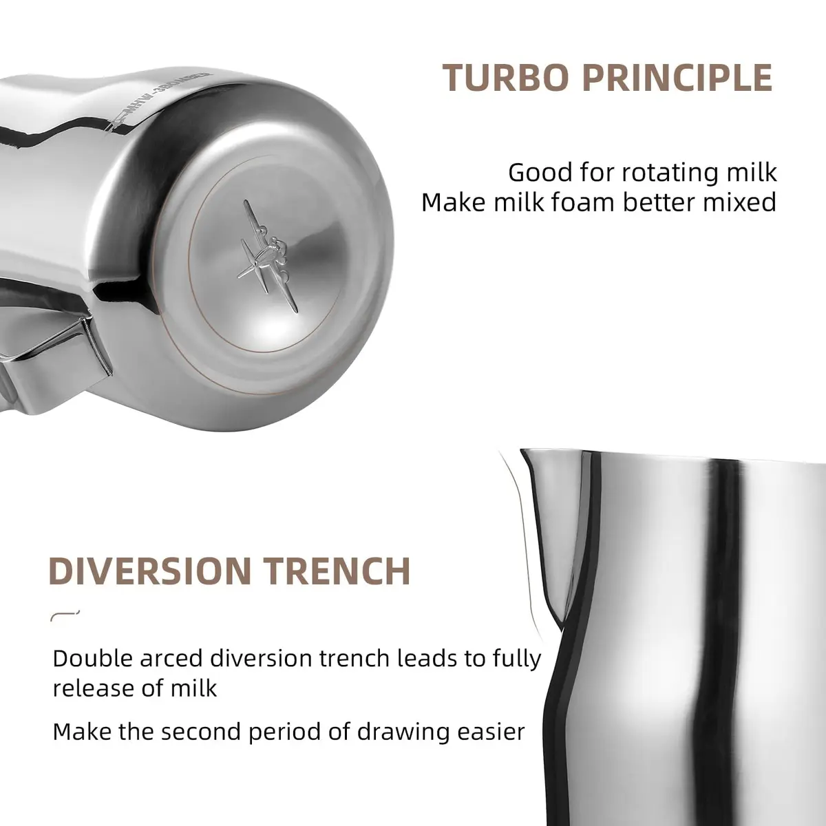 MHW-3BOMBER Milk Frothing Pitcher 450ml (15.2oz) | Stainless Steel Barista Latte Art Jug - view 6