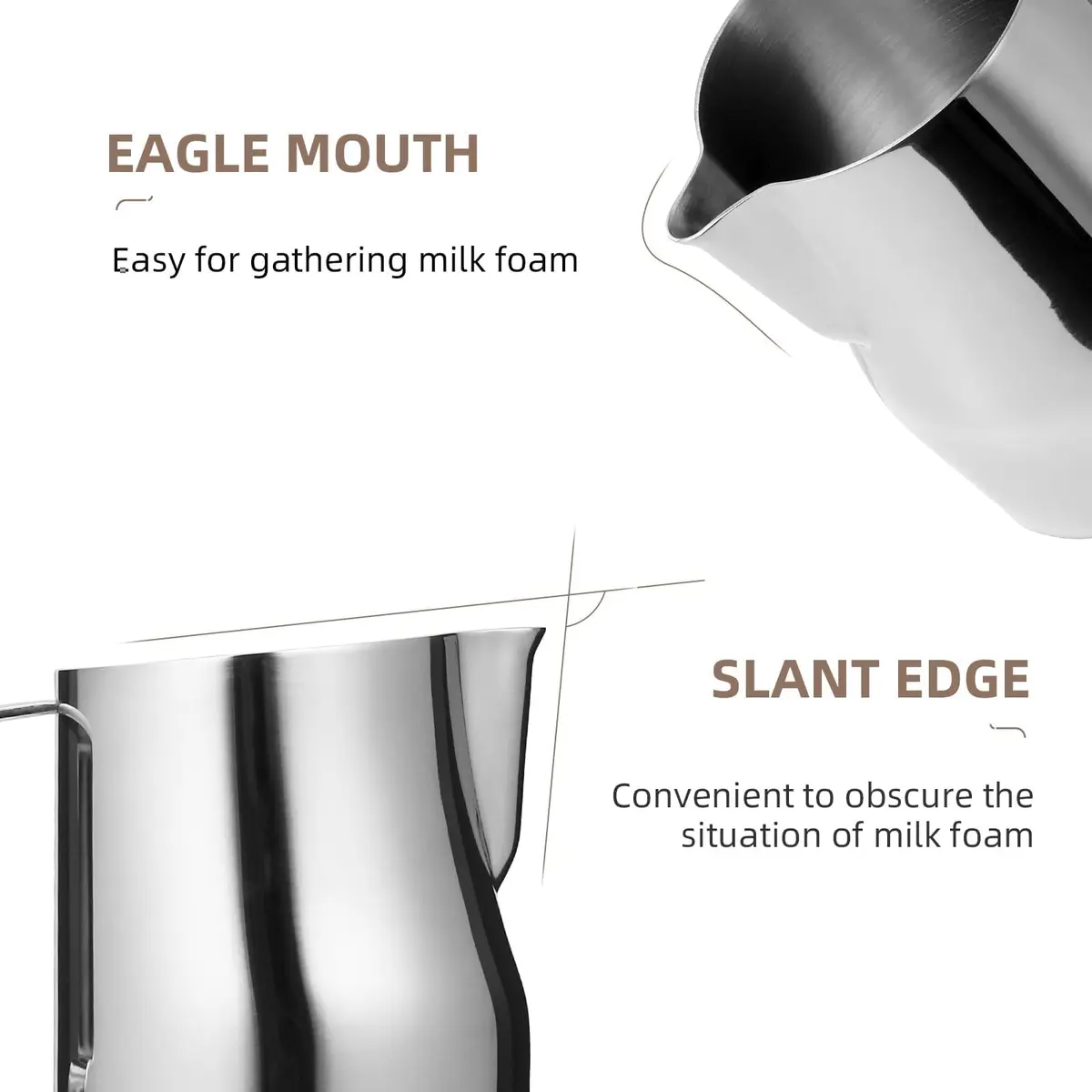 MHW-3BOMBER Milk Frothing Pitcher 450ml (15.2oz) | Stainless Steel Barista Latte Art Jug - view 4