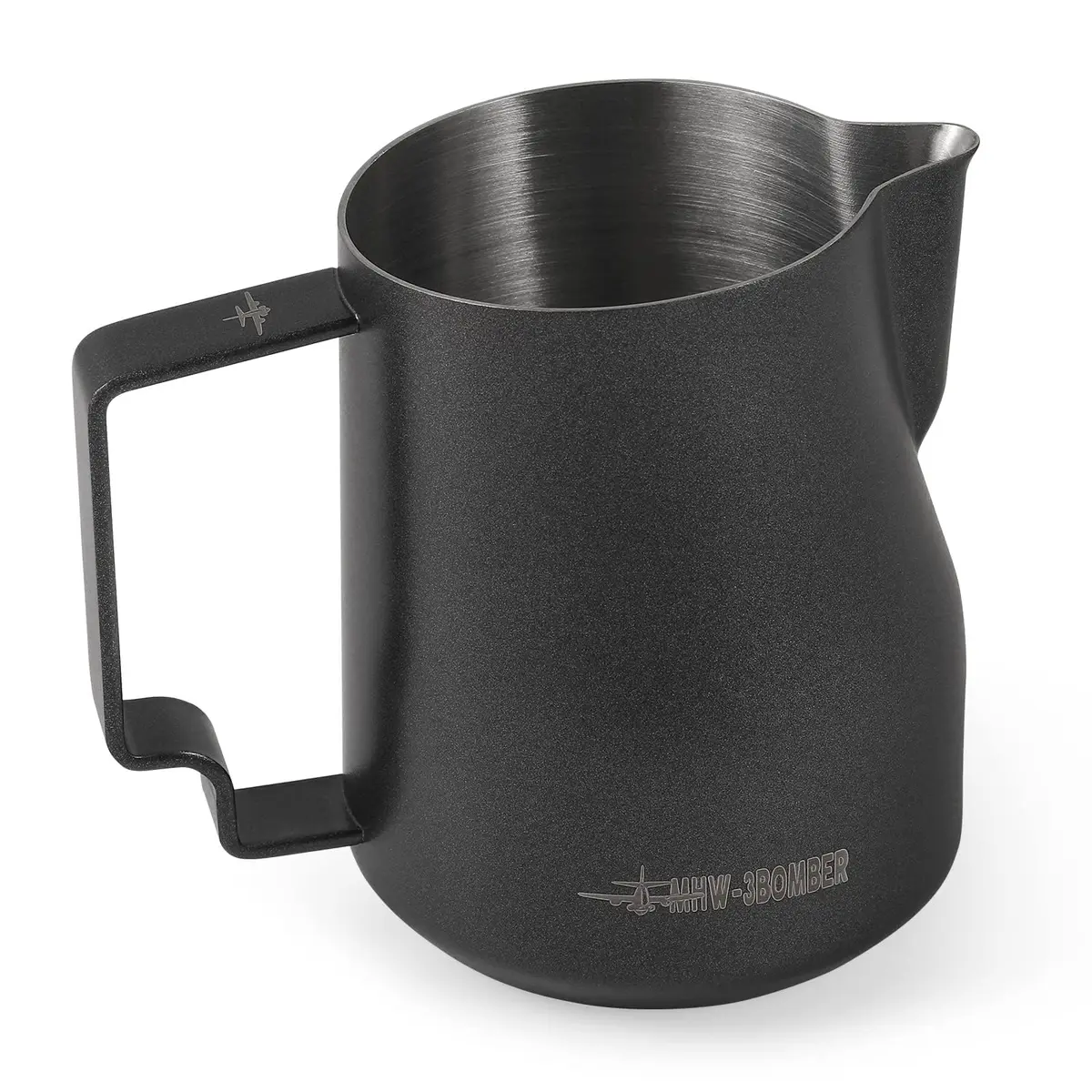 MHW-3BOMBER Turbo Milk Frothing Pitcher 450ml (15.2oz) Matte Black | Barista Latte Art Stainless Steel Jug - main product image