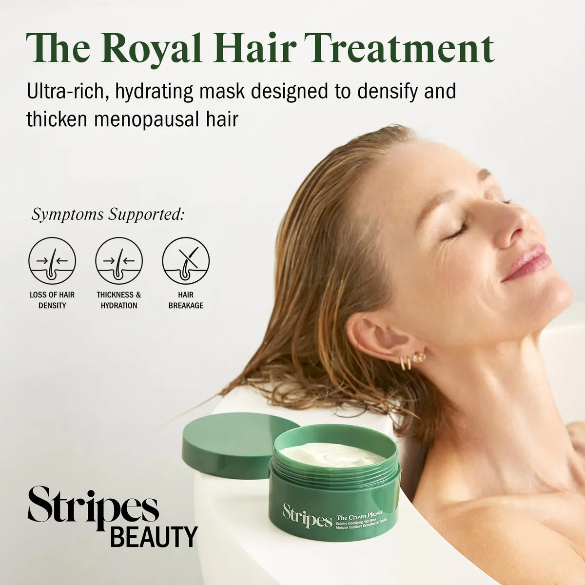 STRIPES The Crown Pleaser Hair Mask for Thinning Hair 6oz | Densifying, Moisturizing & Softening for Menopause - view 3