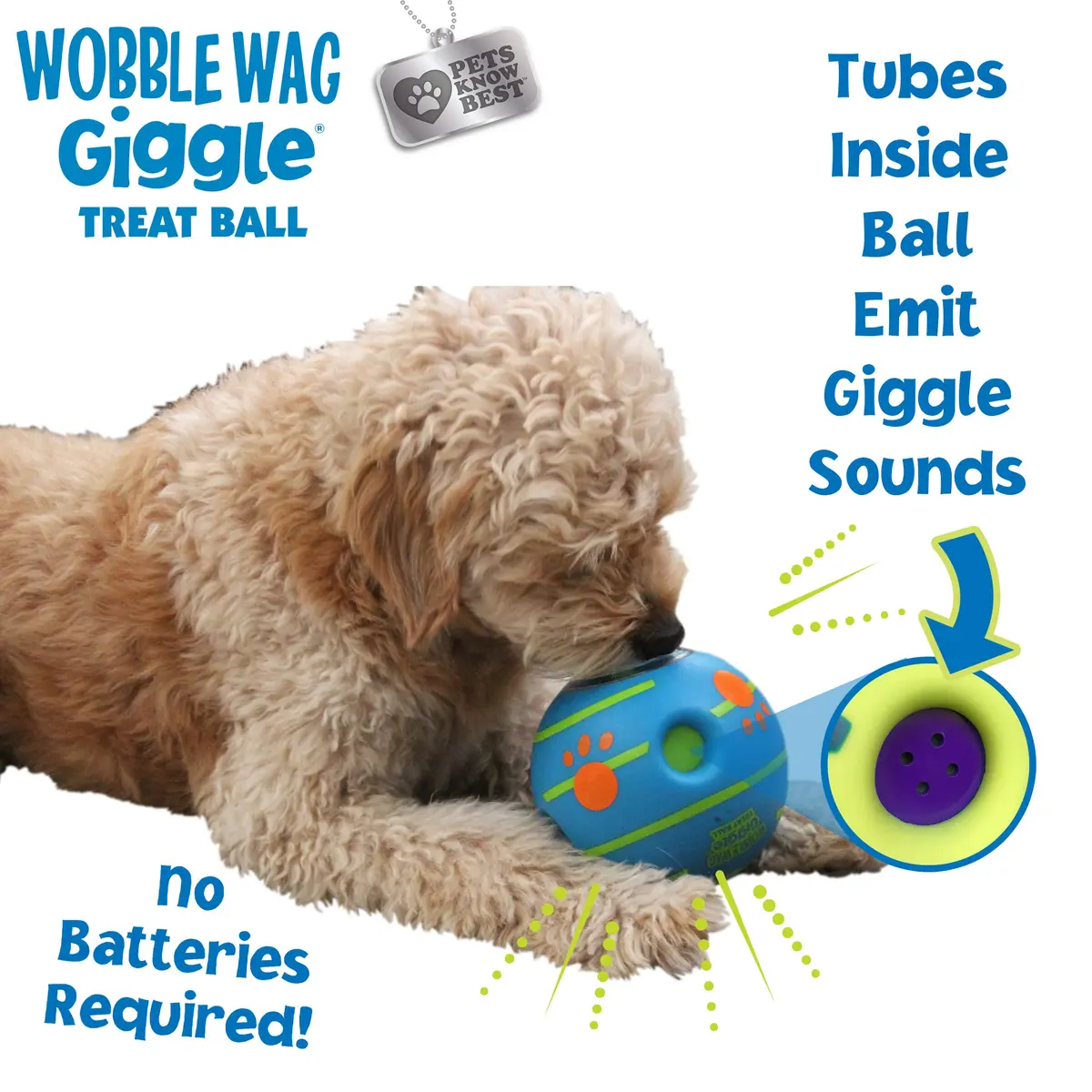 Wobble Wag Giggle Treat Ball | Interactive Dog Toy & Treat Dispenser, 5.5" | Giggling Sounds for Dogs - view 5