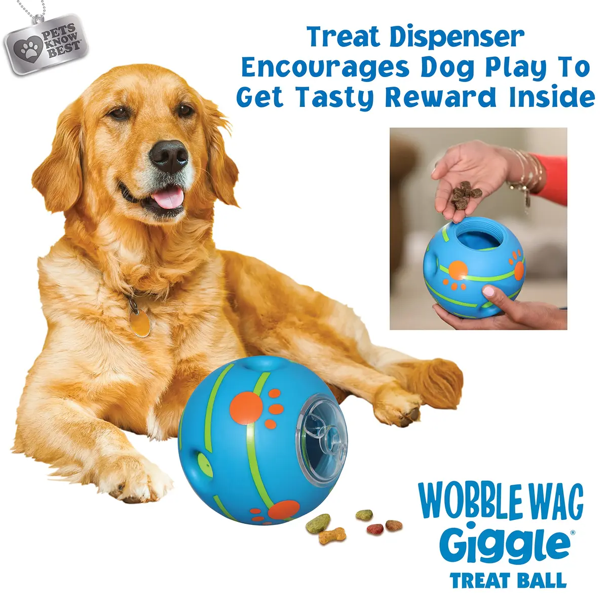 Wobble Wag Giggle Treat Ball | Interactive Dog Toy & Treat Dispenser, 5.5" | Giggling Sounds for Dogs - view 3