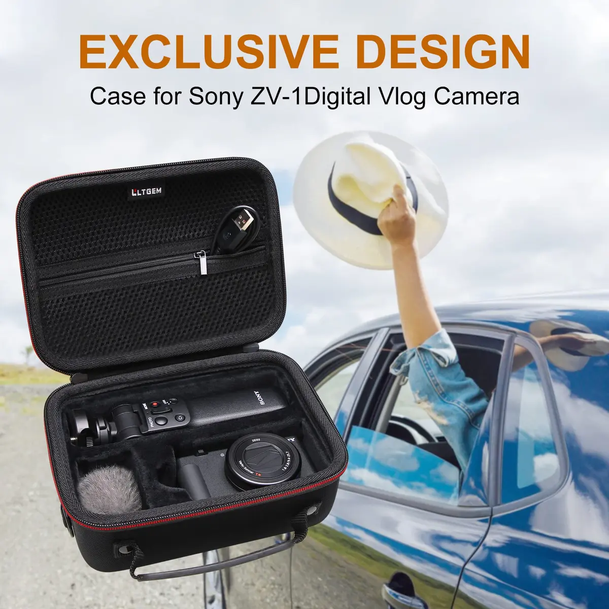 LTGEM Camera Case Compatible with Sony ZV-1F / ZV-1 / ZV-1 II | Shockproof & Water-Resistant - view 8