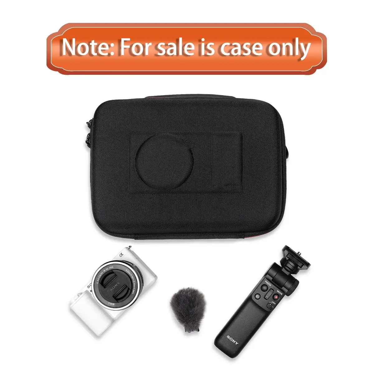 LTGEM Camera Case for Sony Alpha ZV-E10 / ZV-1F / ZV-1 / ZV-1 II Vlog Camera, 20.3cm x 15.2cm x 10.4cm (8" x 6" x 4.1") | Shockproof EVA Travel Bag with Strap - view 9