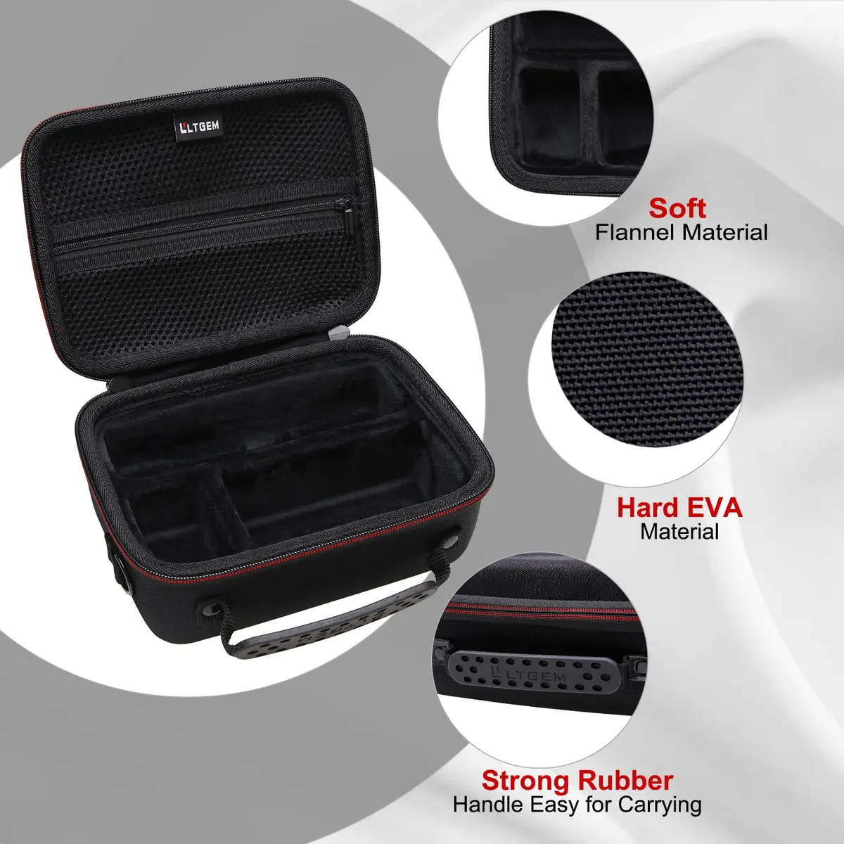 LTGEM Camera Case for Sony Alpha ZV-E10 / ZV-1F / ZV-1 / ZV-1 II Vlog Camera, 20.3cm x 15.2cm x 10.4cm (8" x 6" x 4.1") | Shockproof EVA Travel Bag with Strap - view 4