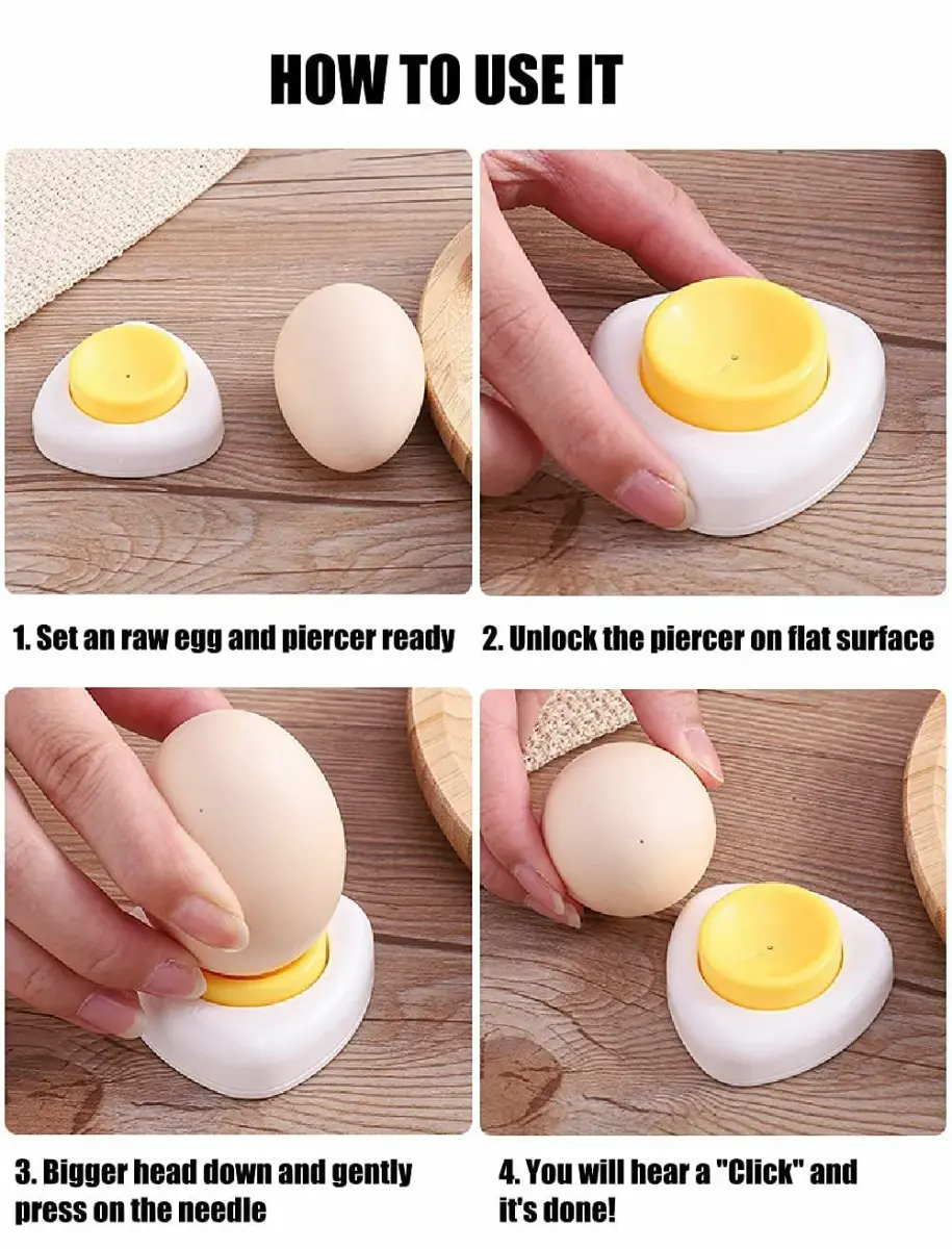 jawbush Egg Piercer with Stainless Steel Pin & Magnetic Base, 2 Pack | Prevents Cracking, Aids Peeling - view 4