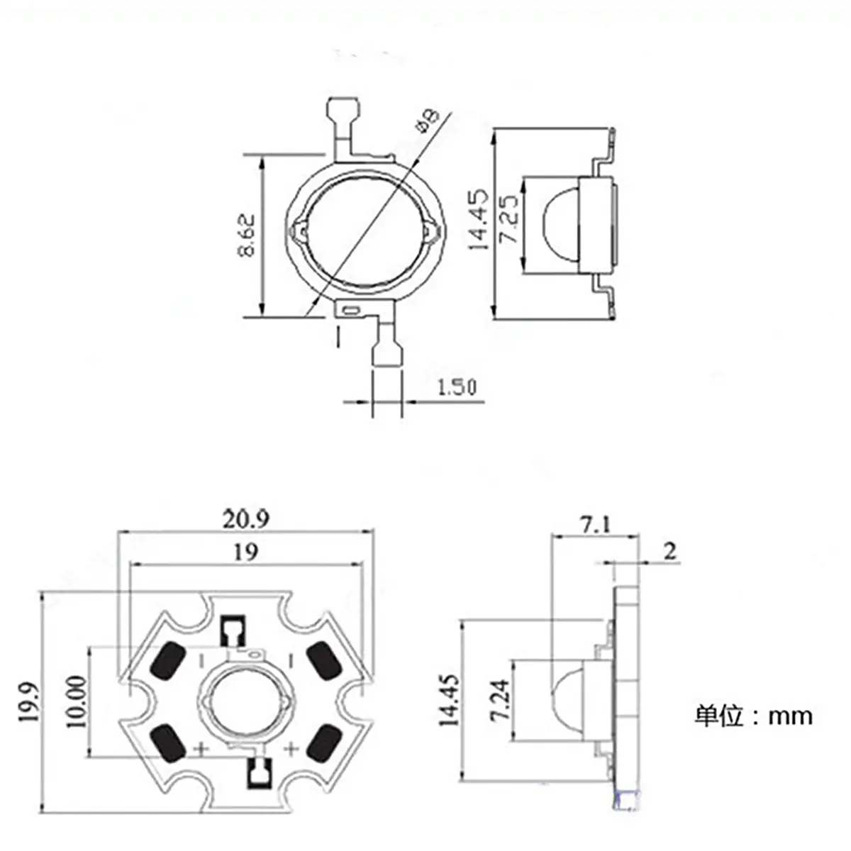 Cleiscry 10 pcs High Power LED Chip 3W Yellow 590nm | 50,000 Hours Life, Wide Application - view 5