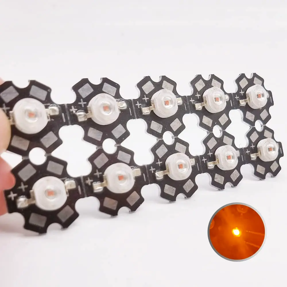 Cleiscry 10 pcs High Power LED Chip 3W Yellow 590nm | 50,000 Hours Life, Wide Application - view 4