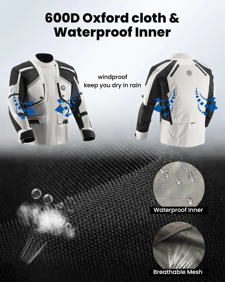 ILM Motorcycle Jacket Adventure Large | All-Season Impact Protection with Ventilation - view 7