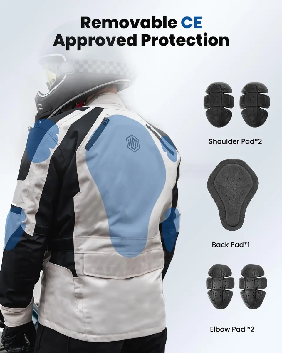 ILM Motorcycle Jacket Adventure Large | All-Season Impact Protection with Ventilation - view 4
