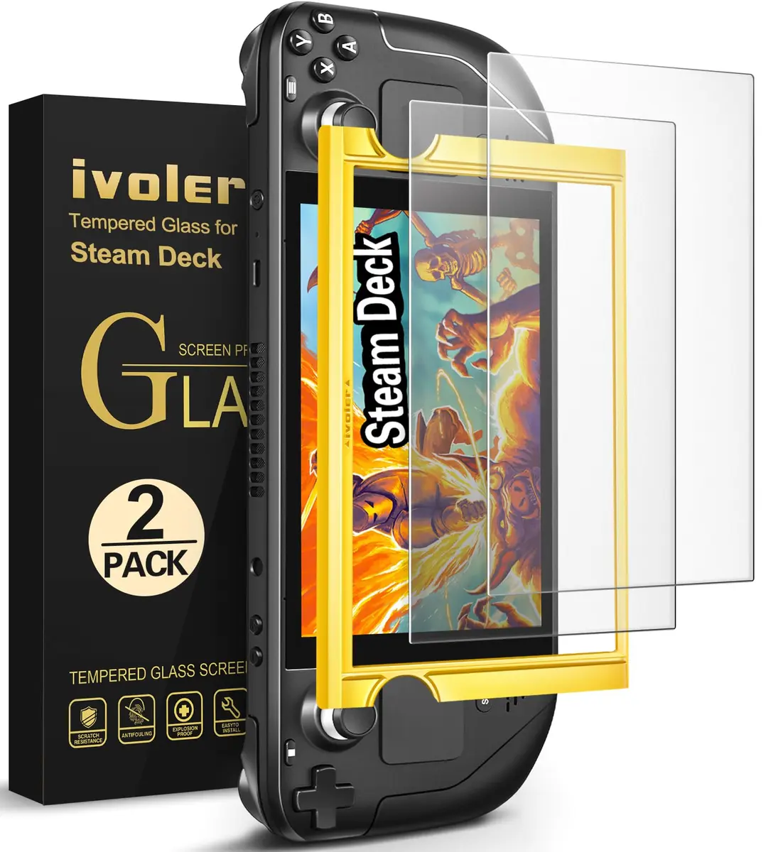 ivoler Matte Anti-Glare Screen Protector for Steam Deck OLED/LCD 2-Pack | Full Coverage, Anti-Scratch, 9H Hardness - main product image