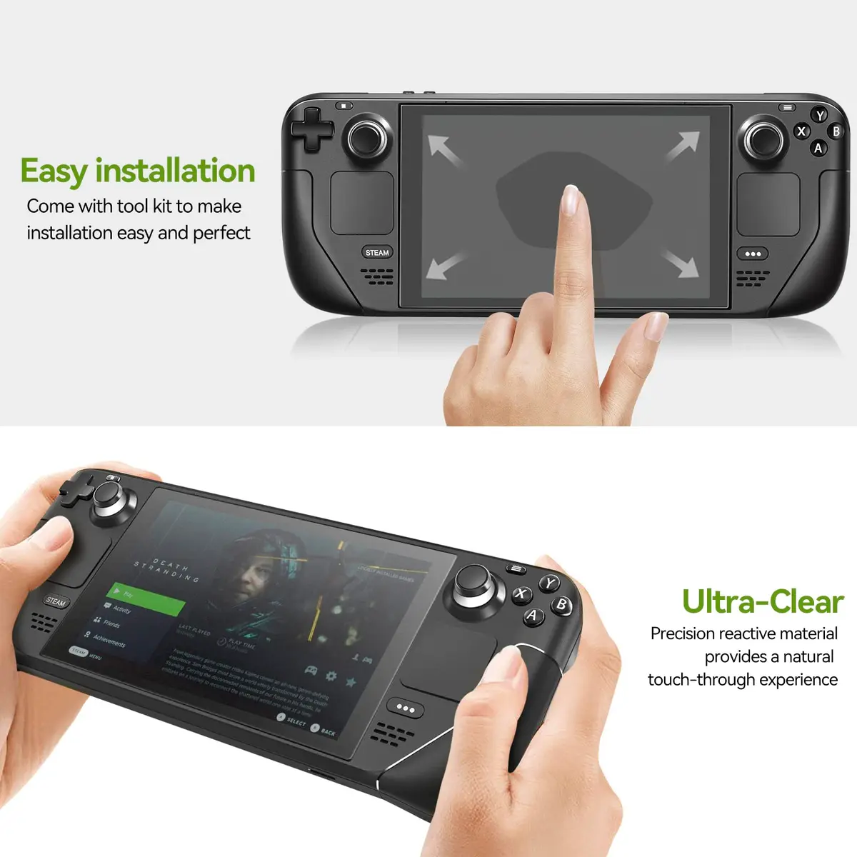ivoler Matte Anti-Glare Screen Protector for Steam Deck OLED/LCD 2-Pack | Full Coverage, Anti-Scratch, 9H Hardness - view 7