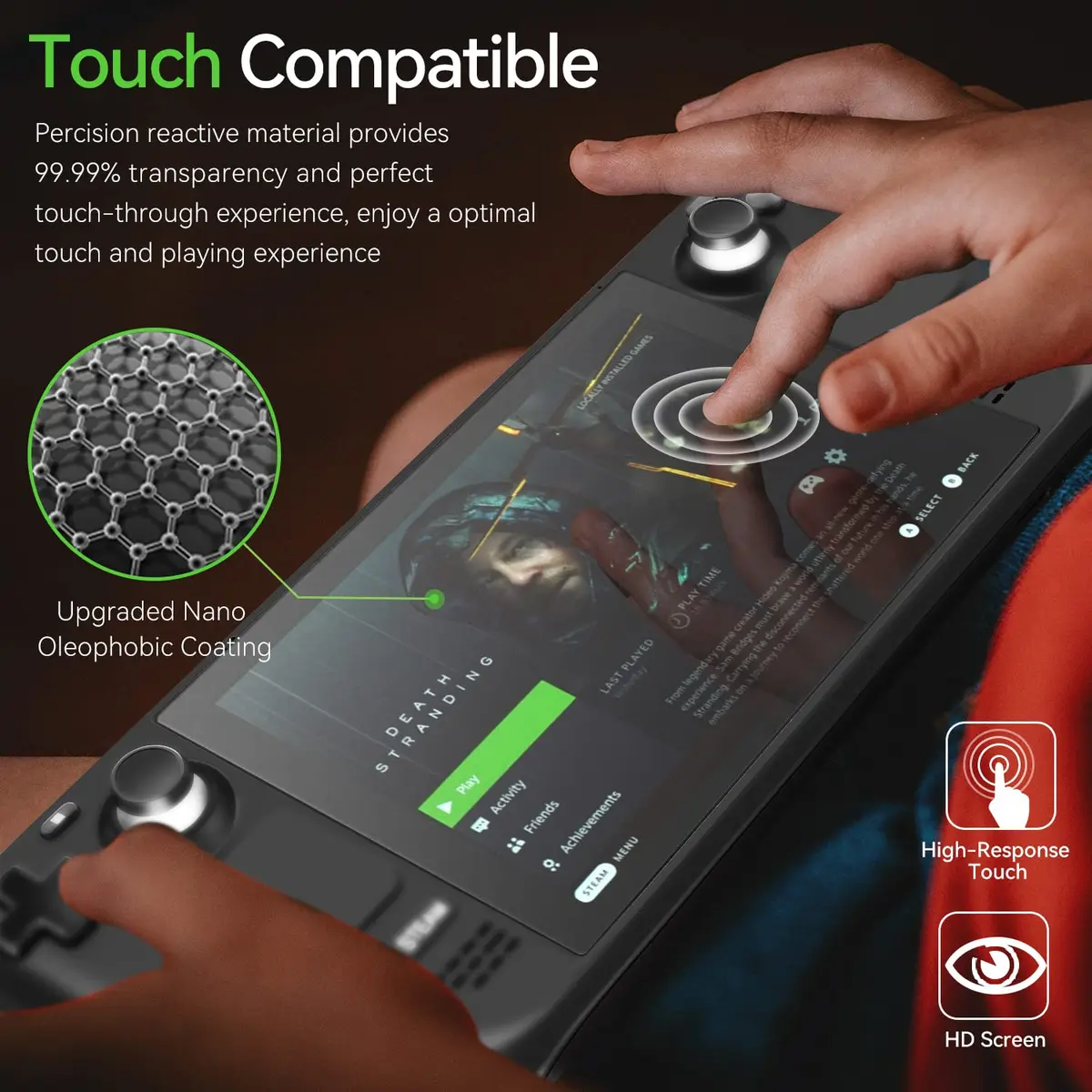 ivoler Matte Anti-Glare Screen Protector for Steam Deck OLED/LCD 2-Pack | Full Coverage, Anti-Scratch, 9H Hardness - view 4