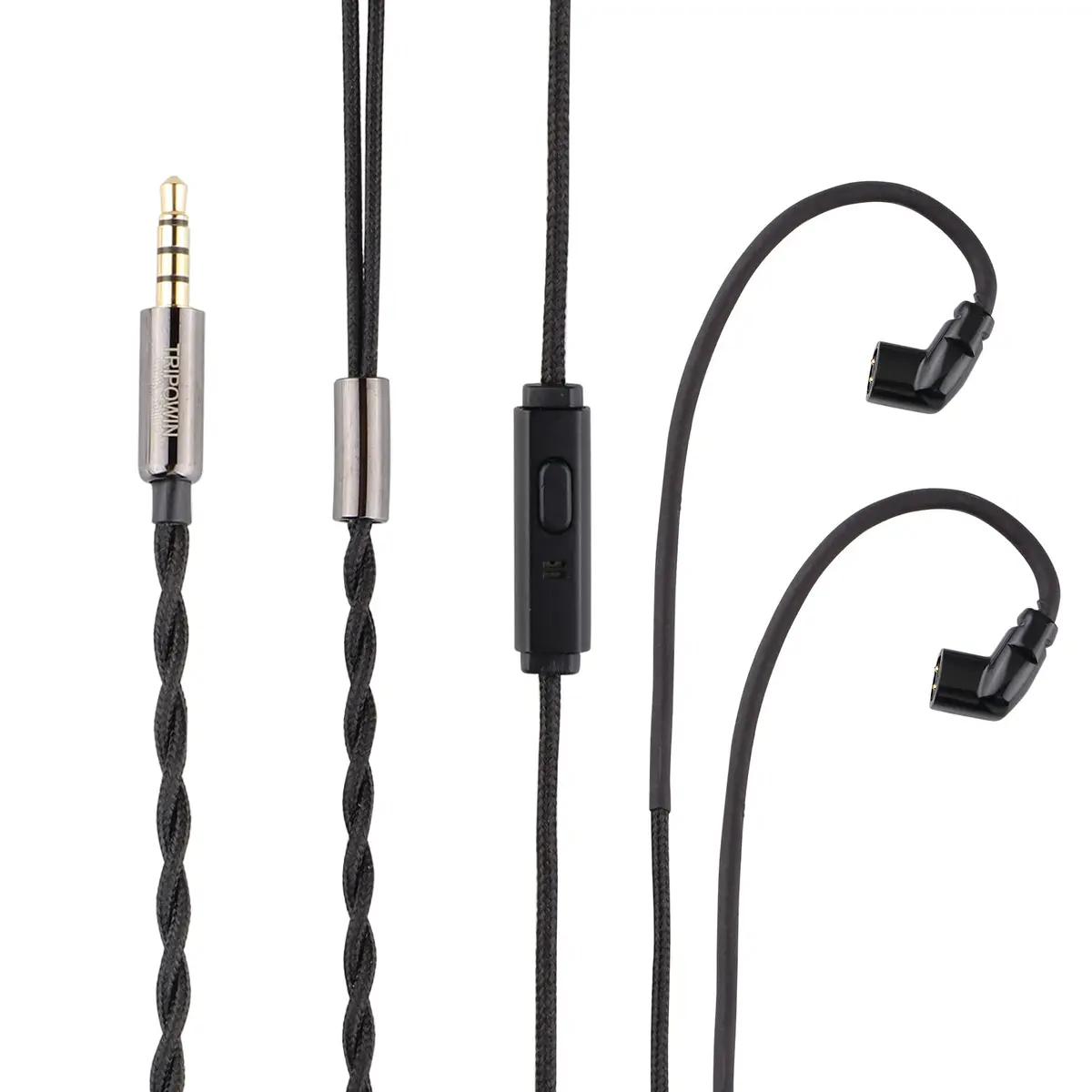 Linsoul Tripowin Zombur 4N OFC in Ear Monitor Cable with Mic, 3.5mm Plug, 1.25m (2-Pin Connector) - view 3