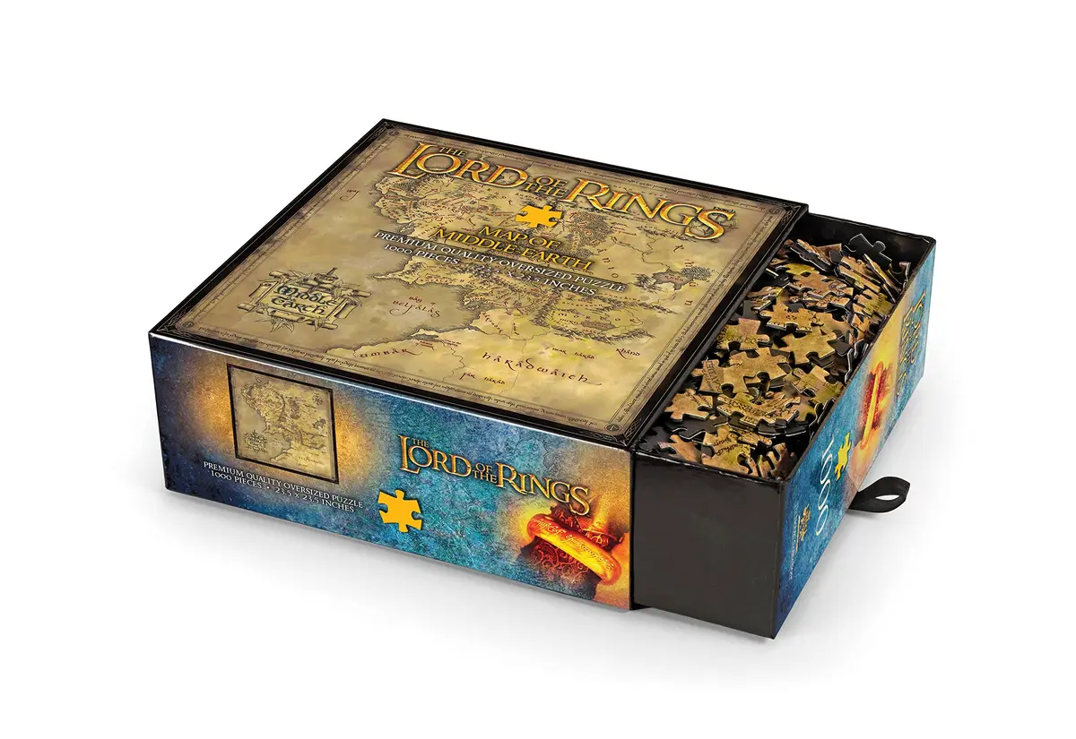 The Noble Collection Lord of The Rings Map of Middle Earth Puzzle | 1000 Piece Jigsaw with Exquisite Detail (60 x 60 cm) - view 2