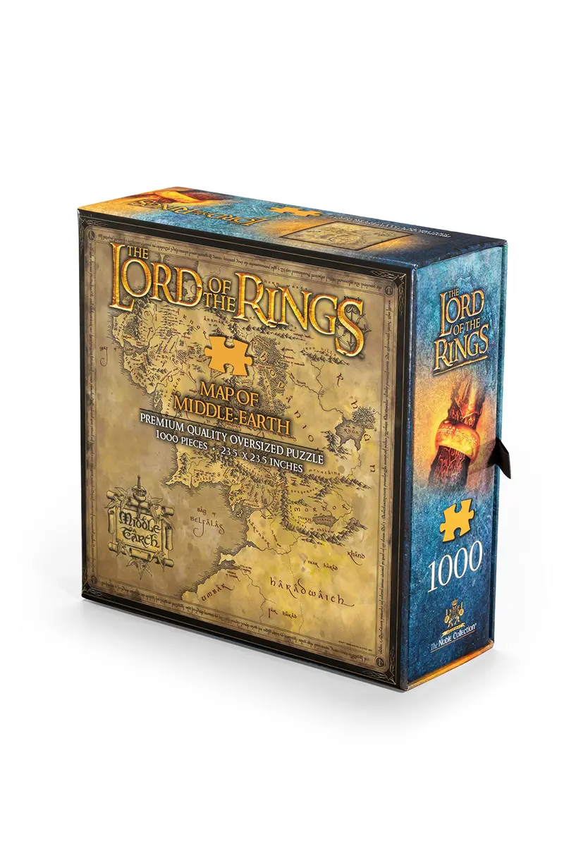 The Noble Collection Lord of The Rings Map of Middle Earth Puzzle | 1000 Piece Jigsaw with Exquisite Detail (60 x 60 cm) - view 3