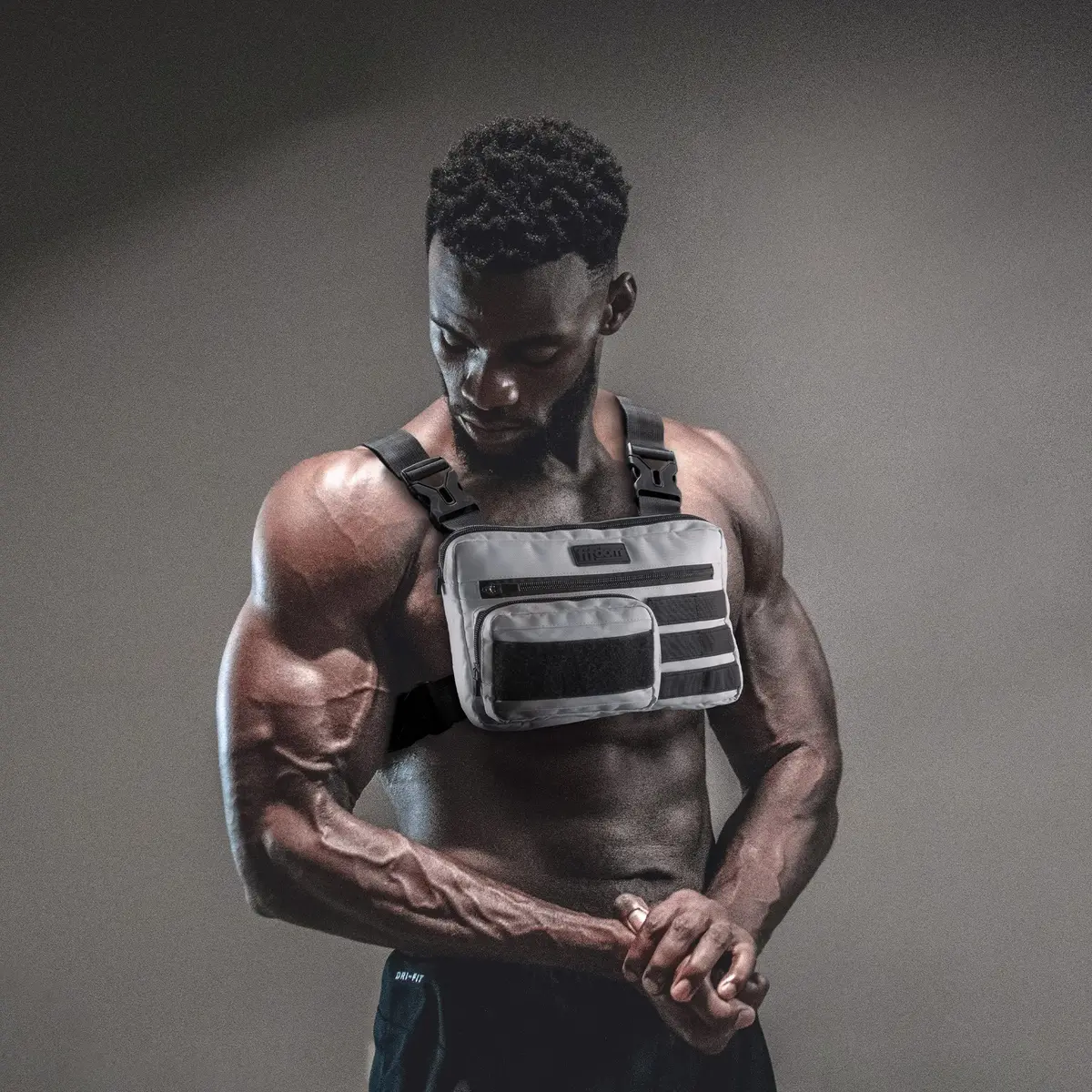 Fitdom Running Chest Pack for Men | Water-Resistant, 4-Strap Stability, Multiple Compartments - view 6