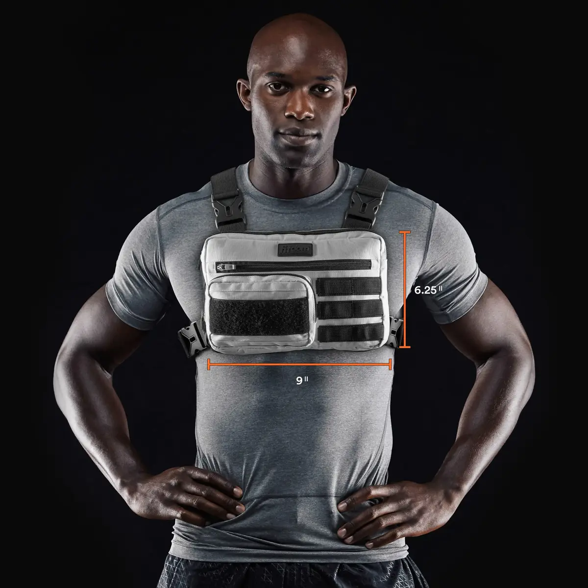 Fitdom Running Chest Pack for Men | Water-Resistant, 4-Strap Stability, Multiple Compartments - view 2