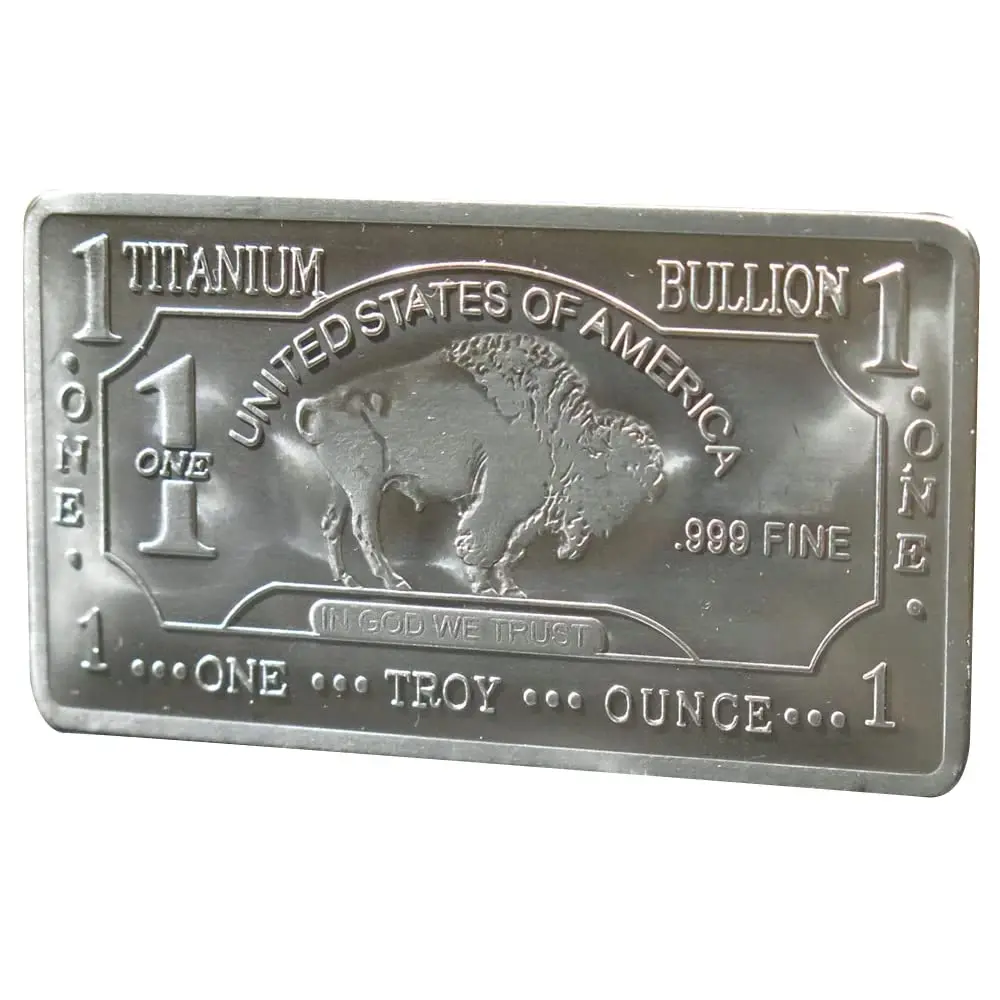 Unique Metals 1 Troy Ounce (31.1 g) Pure Titanium Bar Paperweight | Authentic USA Import with COA - view 2