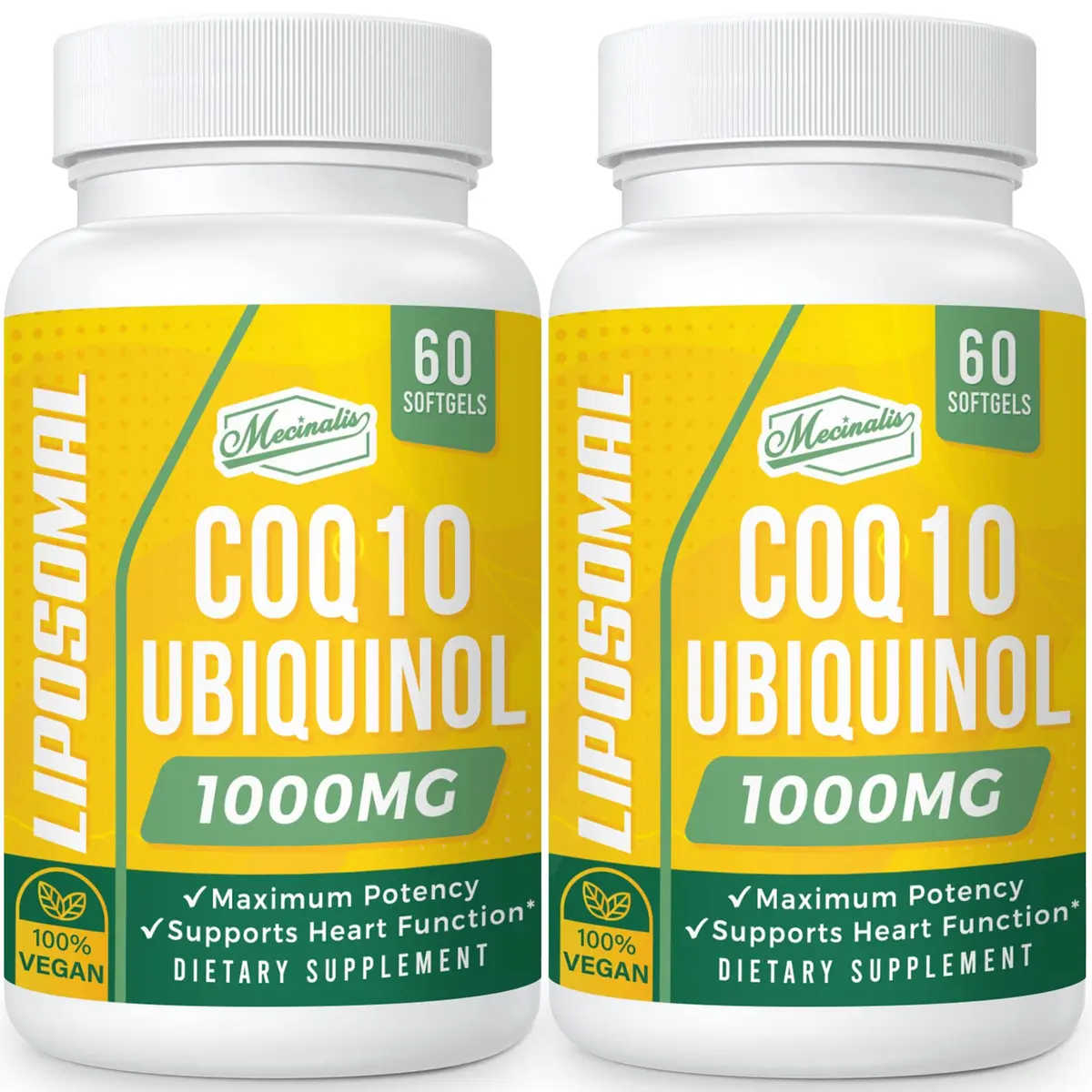 Mecinalis 1000mg Liposomal CoQ10 Softgels | Better Absorption CoQ10 Ubiquinol Supplement | Heart Function & Energy Production | Active Antioxidant Form of Vegan Coenzyme Q10 | Non-GMO | 120 Softgels - main product image