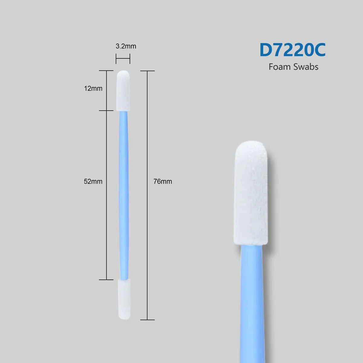 AAwipes 3" Foam Cleaning Swabs Double Ended with Round Heads 100pcs | Micro-precision, Absorptive, Solvent-Resistant - view 2