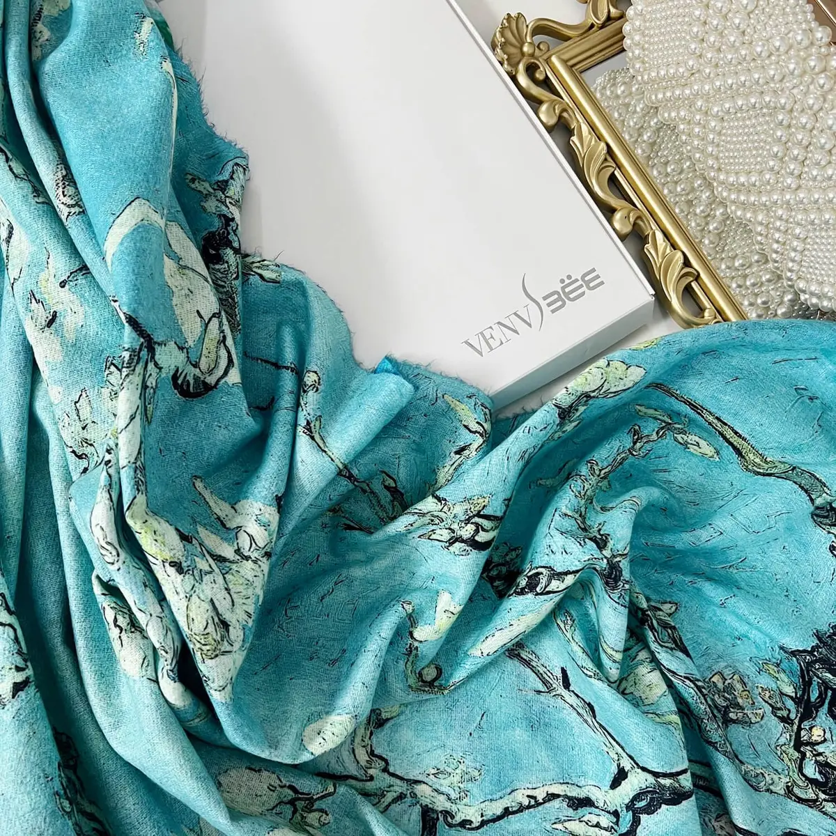 VENVSBEE Reversible Scarf Large Shawl Wrap Blanket 27.5"W x 78.7"L | Double Sided Art Print Warm - view 6