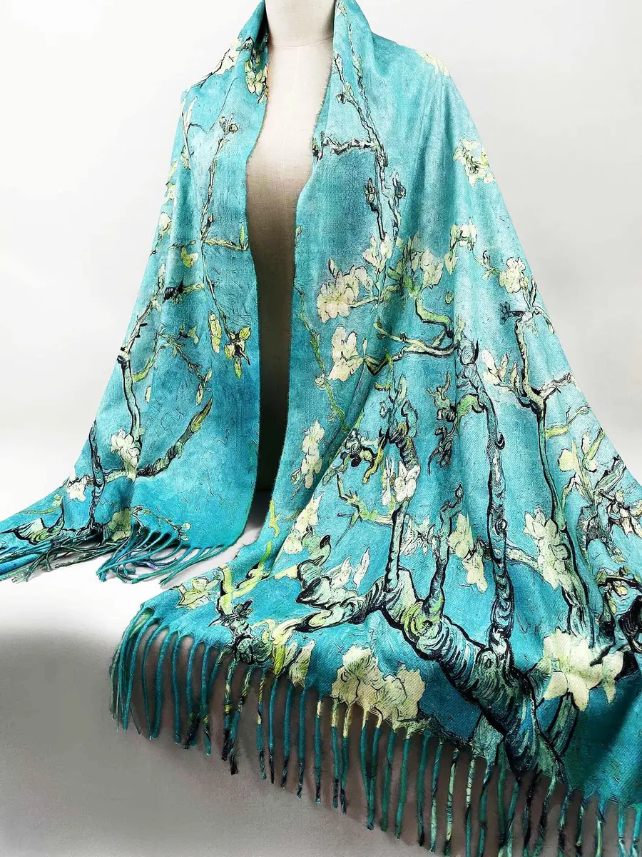 VENVSBEE Reversible Scarf Large Shawl Wrap Blanket 27.5"W x 78.7"L | Double Sided Art Print Warm - view 2