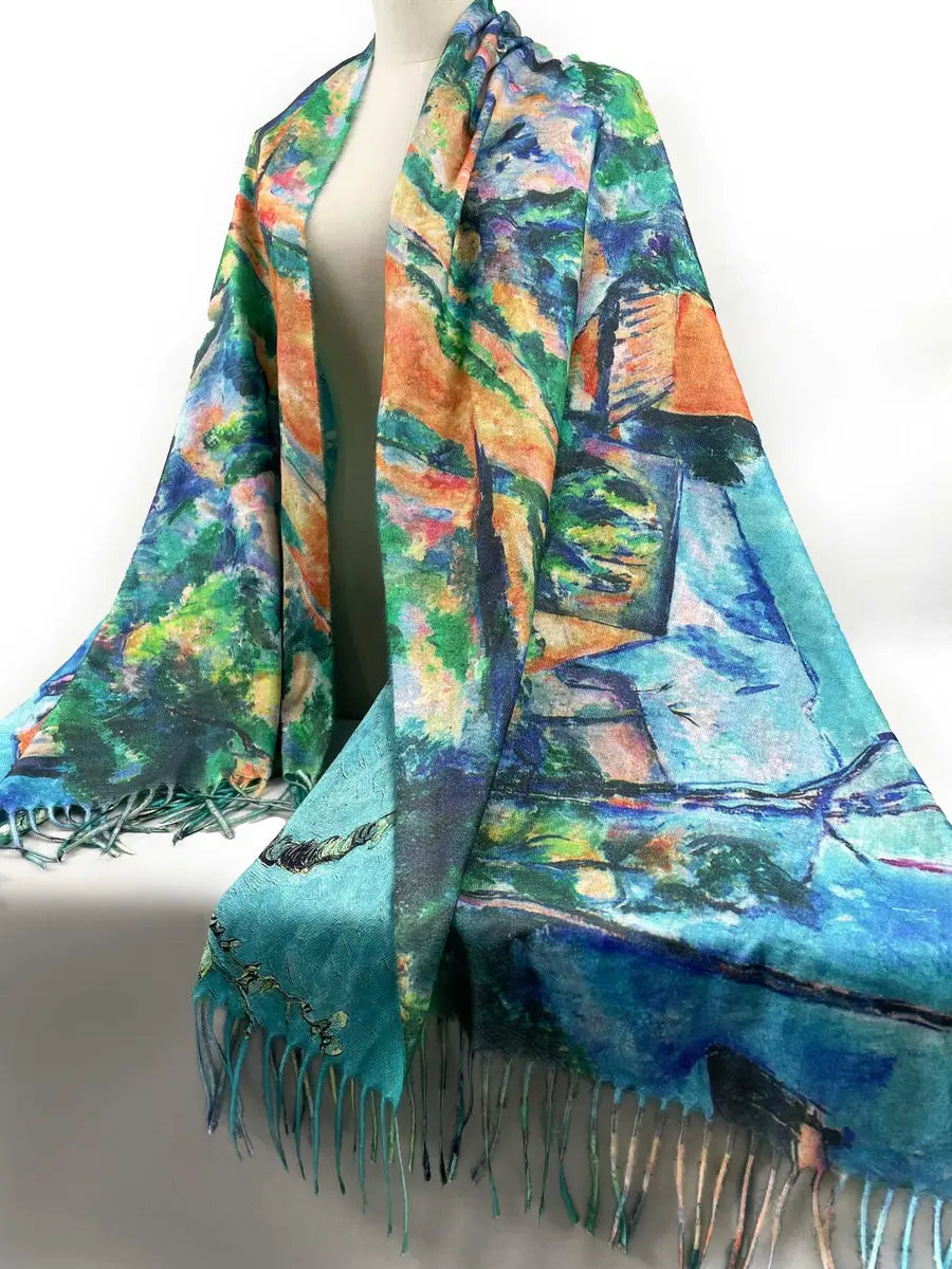 VENVSBEE Reversible Scarf Large Shawl Wrap Blanket 27.5"W x 78.7"L | Double Sided Art Print Warm - view 3