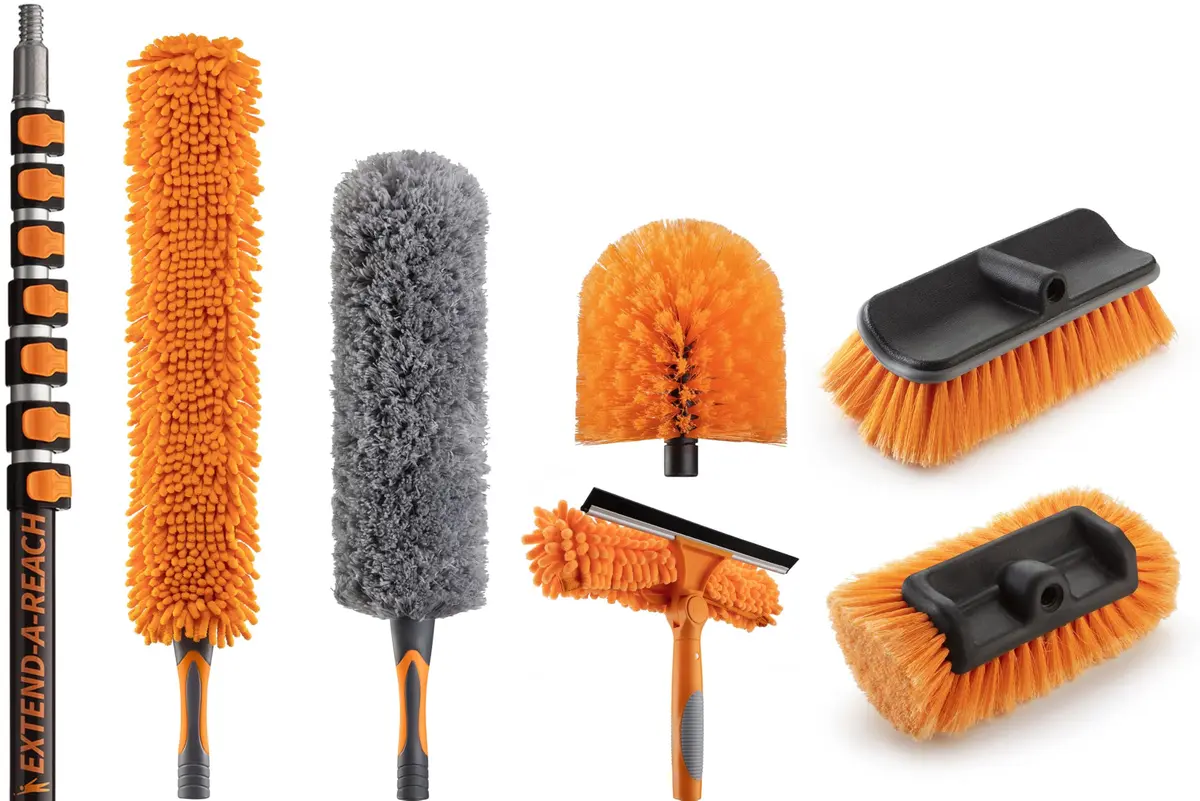 EXTEND-A-REACH 36 Foot Telescoping Duster Kit with 5-30 ft Extension Pole | High Ceiling & Cobweb Cleaning Tool - main product image