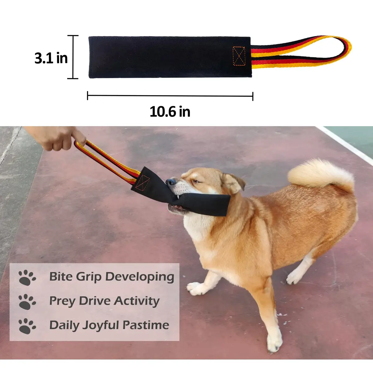 Dewonch No Stuffs Squeaky Leather Bite Tug Toy for Dog Training | Build Prey Drive & Grip (70-120 chars) - view 4