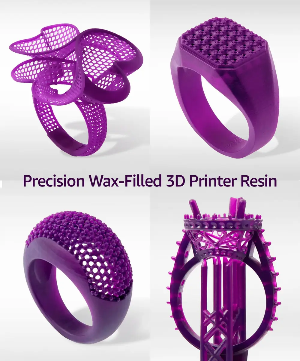 3DMaterials SuperCast 8K 3D Print Resin Wax Filled Jewelry Casting 1000g | High-Resolution, Low Temp Burnout - view 4